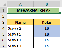 Mengurutkan Nama Siswa Berdasarkan Warna Cell Dalam Excel